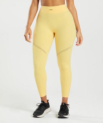 Dámské Legíny Gymshark Whitney Mesh Žluté | CZ 3989BEX